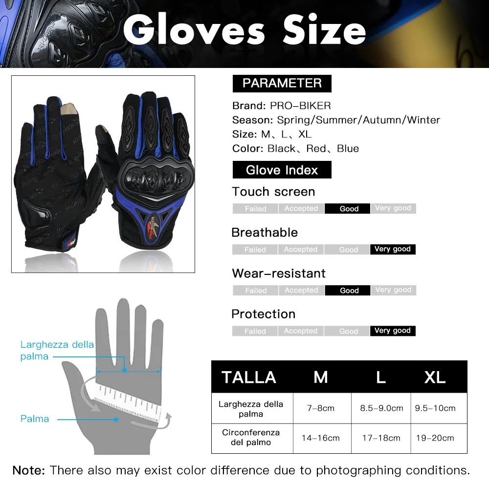 

PRO-BIKER Motorcycle Gloves Touch Screen Motorcross Bicycle Cycling Glove Protective Gears Full Finger Man Guantes Moto Luvas