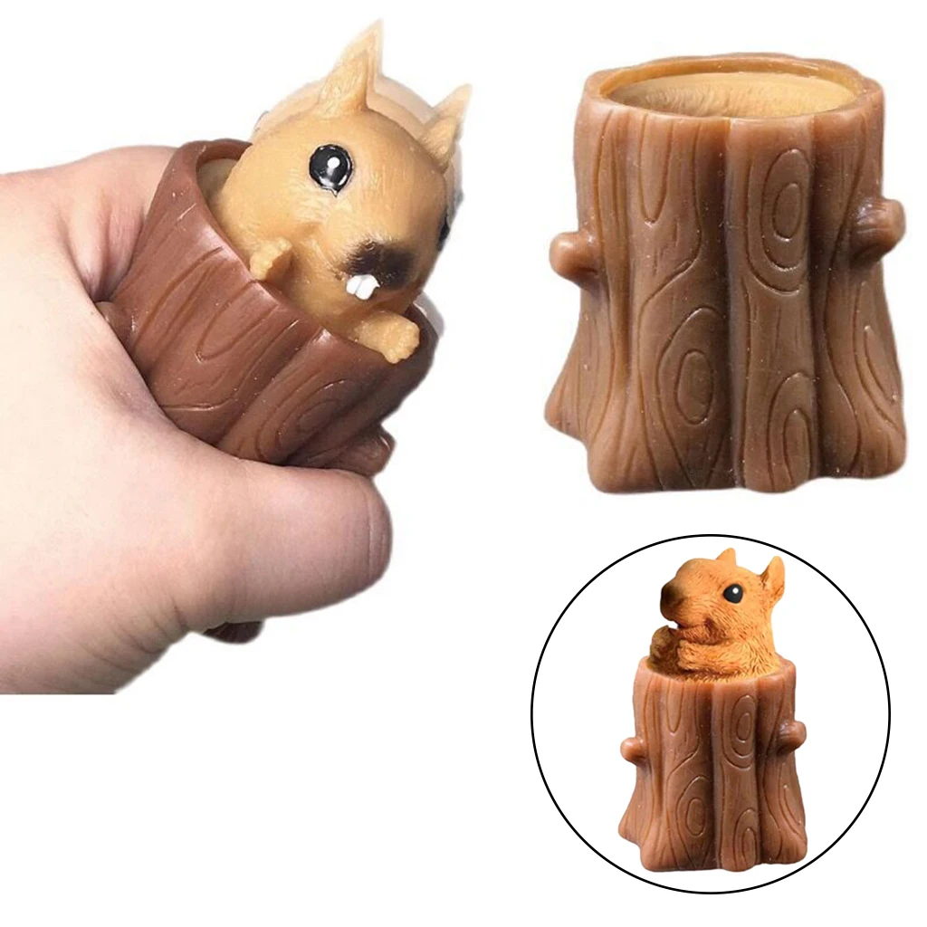 

Squeeze Squirrel Cup Toys Relaxation Trick Toy Anti-anxiety Stress Relief