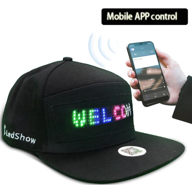 Luminous LED Cap DIY Message And Picture Bluetooth Control Fashion Apparel Accessories Party Decor Glowing Baseball Cap 1