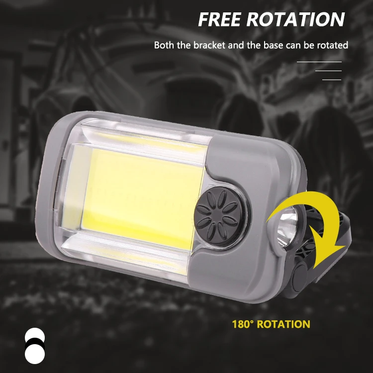 

5W Solar Energy Spotlight Work Light 180 Degrees Adjustable Portable COB Lamp Built-in Battery USB Rechargeable For Camping Lamp