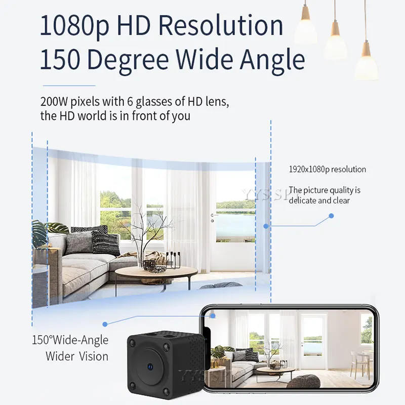 Мини Wi-Fi камера 1080P HD видео аудио микро Магнитный Корпус ночное видение