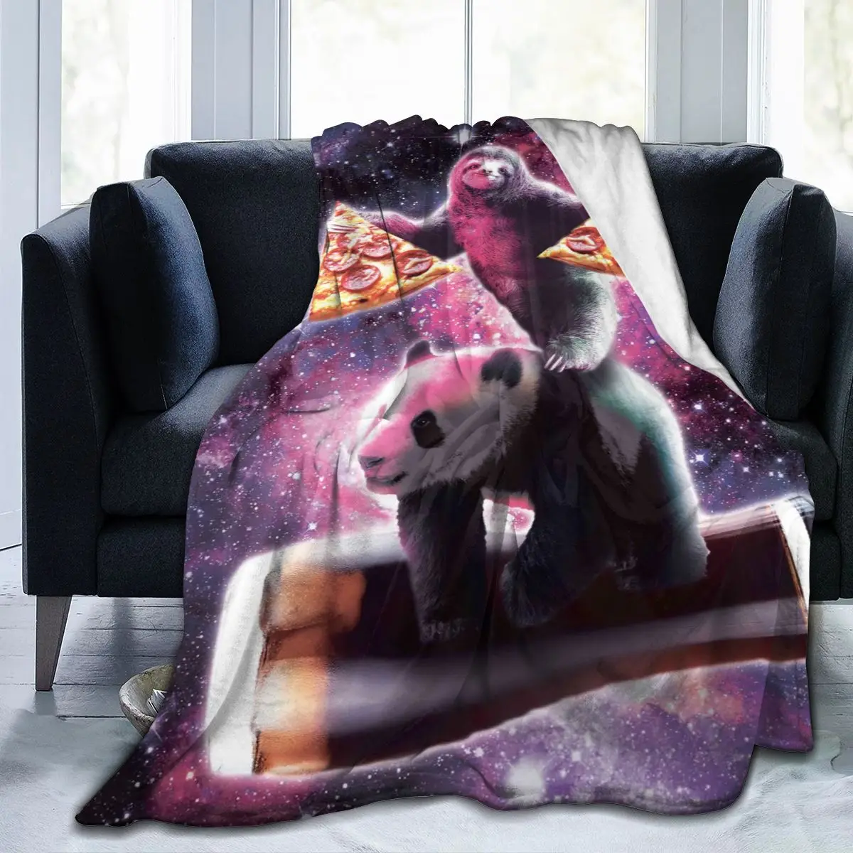 Космическая пицца микрофибры одеяло &quotПанда&quot Покрывало плед Большой Диван
