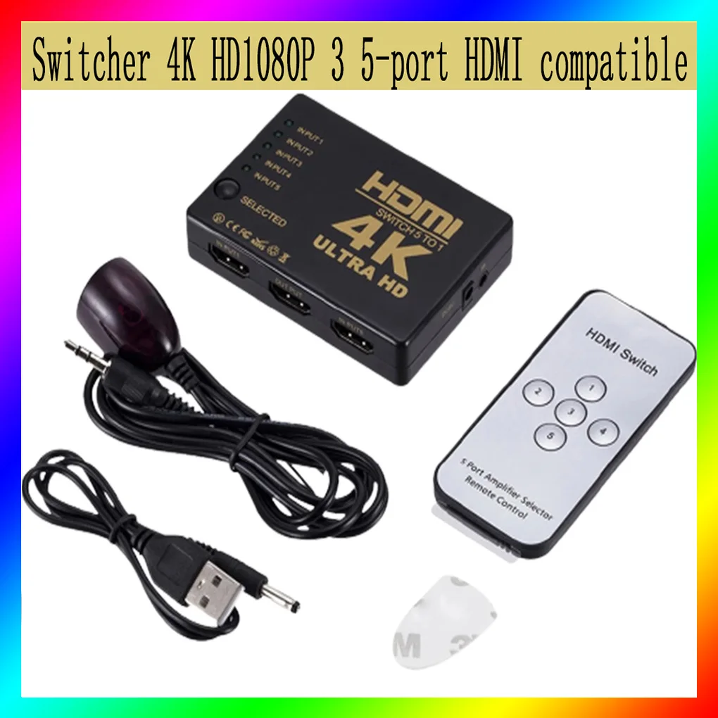 Мини переключатель 4K HD1080P 3 5 Порты и разъёмы HDMI compatibilSwitch селектор разветвитель с