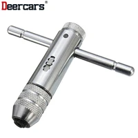 adjustable ratchet screw tapping holder m3 m8 short handle threading rod wrench