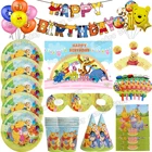 Disney Винни Пух, аксессуары для украшения, набор посуды, Детские принадлежности для душа, чашки, посуда, соломенная скатерть