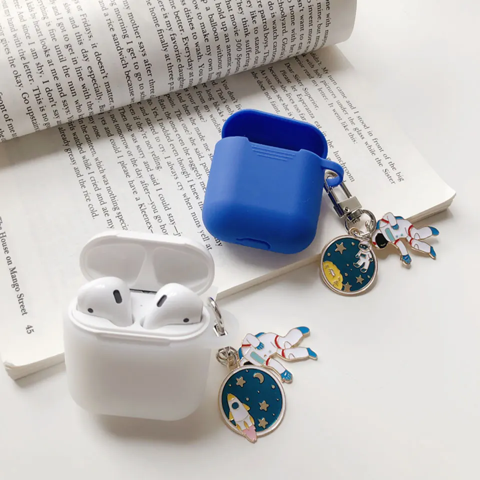 Космический астронавт, космонавт силиконовый чехол для Airpods 1 2 аксессуары чехол Защитный чехол Сумка Коробка Чехол для наушников брелок