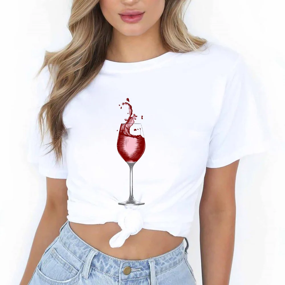 

Женская стильная футболка, женская футболка, новинка 2022, креативная летняя белая одежда, повседневный женский модный топ с коротким рукавом...