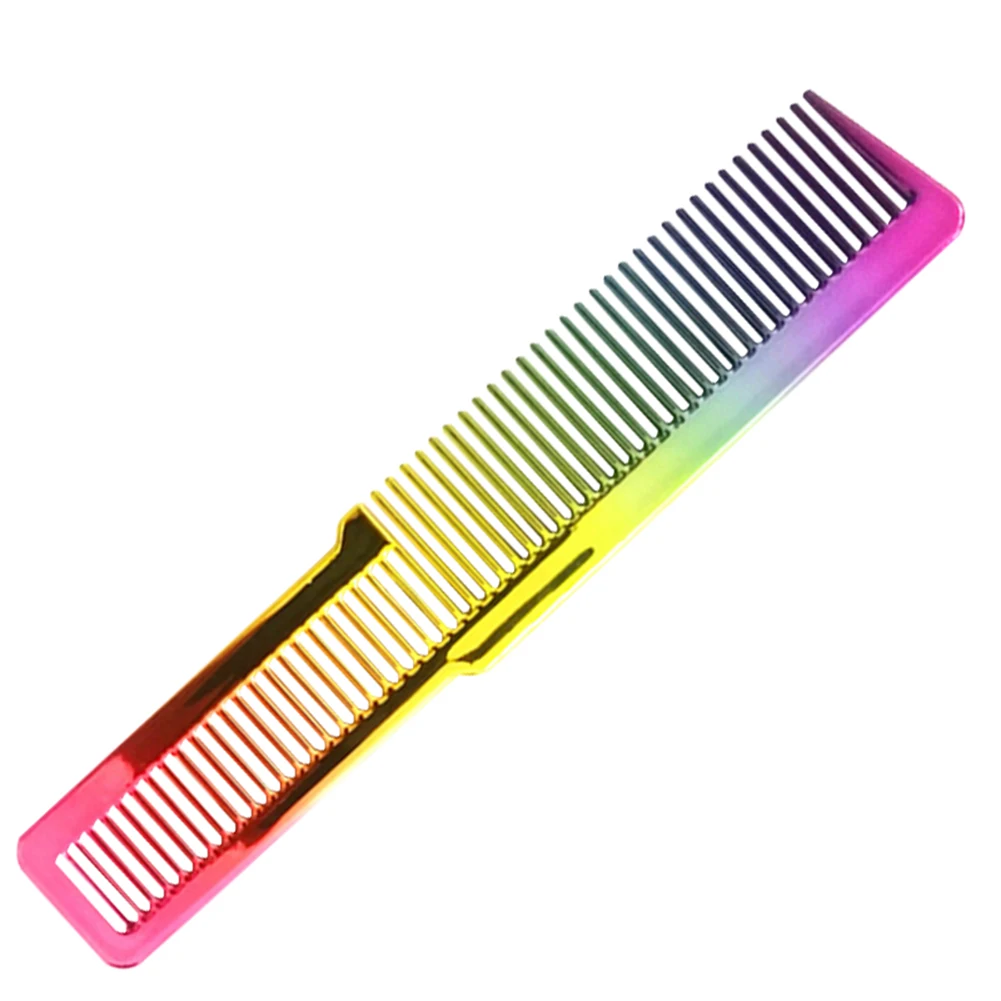 

Electroplating Haircut Hairdresser Comb Colorful Rainbow Comb Portable Barber Hairdressing Tool Hair Salon Combs Brushes