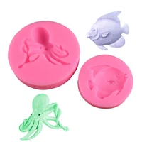 the new fish fondant baking silicone mold diy chocolate baby birthday party cake candy decoration mould
