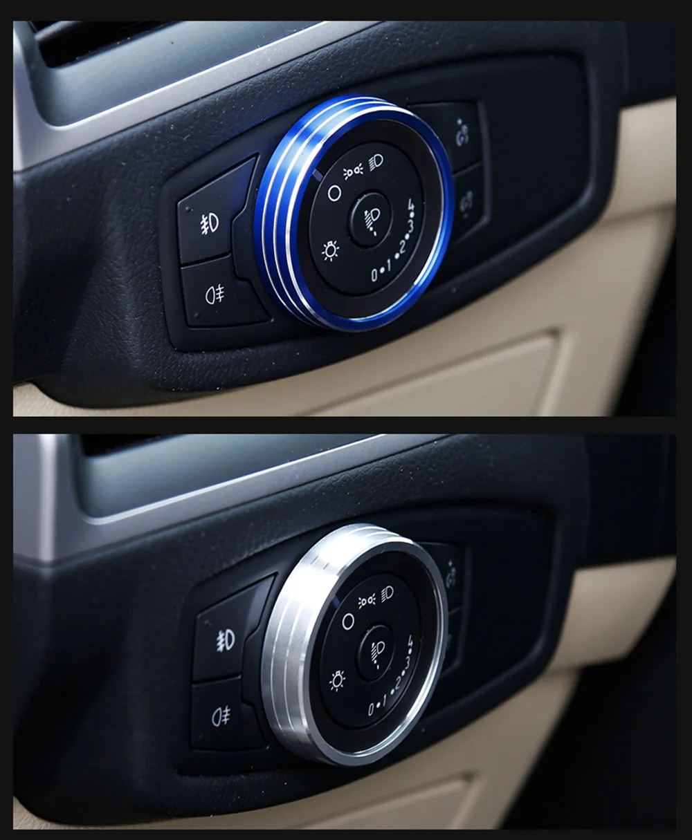 Alijunda фары кнопка украшения подходит для Ford Focus 3 MK3 ST RS WALKER Escape Kuga Mondeo