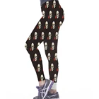Лидер продаж, женские леггинсы UJWI, черные Стрейчевые брюки в виде черепа и цветов, женские брюки