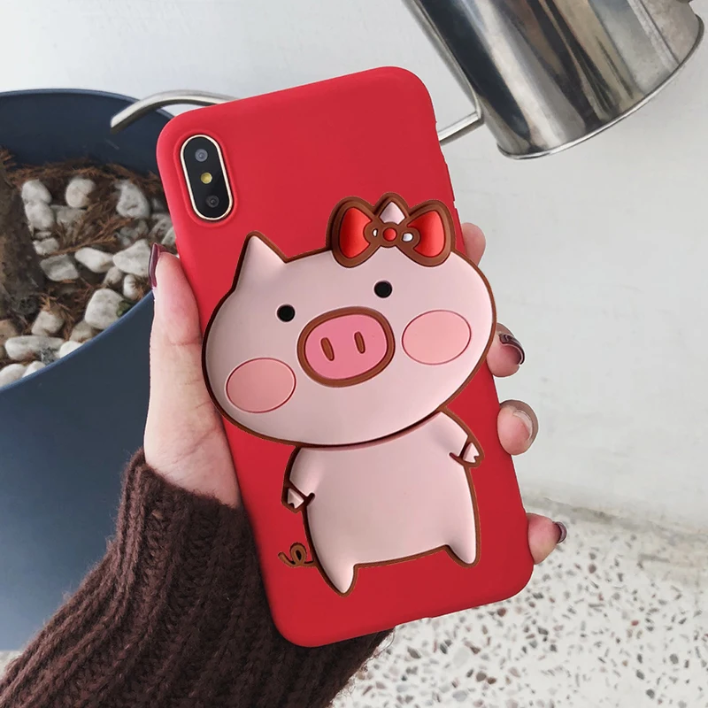Милый чехол для телефона с рисунком поросенка для Xiaomi mi a1 A2 A3 5X6X8 Lite 9 SE CC9E 9T mi Play mi x 2S Max 3 F1 мягкий чехол из ТПУ с забавным носом - Цвет: BigPig Red