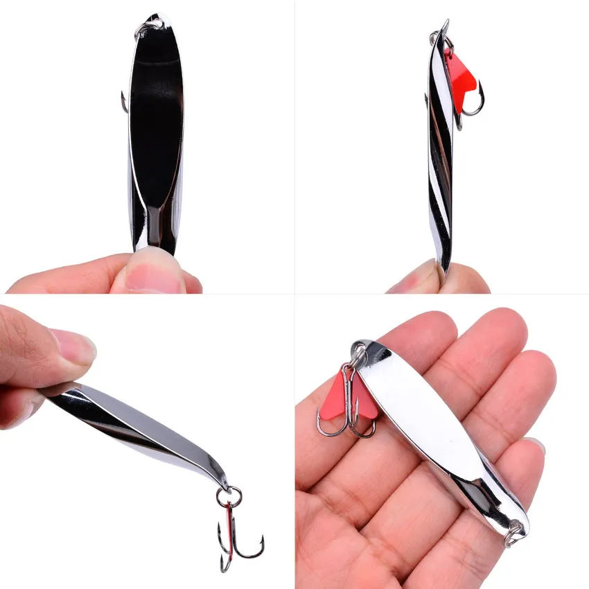 7/10/14/18/21/28g Metal Spinner Spoon Fishing Lure Hard Baits Sequins Noise Paillette with Feather Treble Hook Tackle | Спорт и