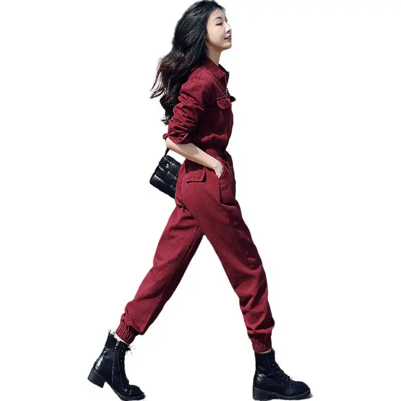 

Autumn Harajuku Overalls Jumpsuit Pantalon Femme Trousers Sweatpants Women Clothes Streetwear High Waist Pants Korean Outfit