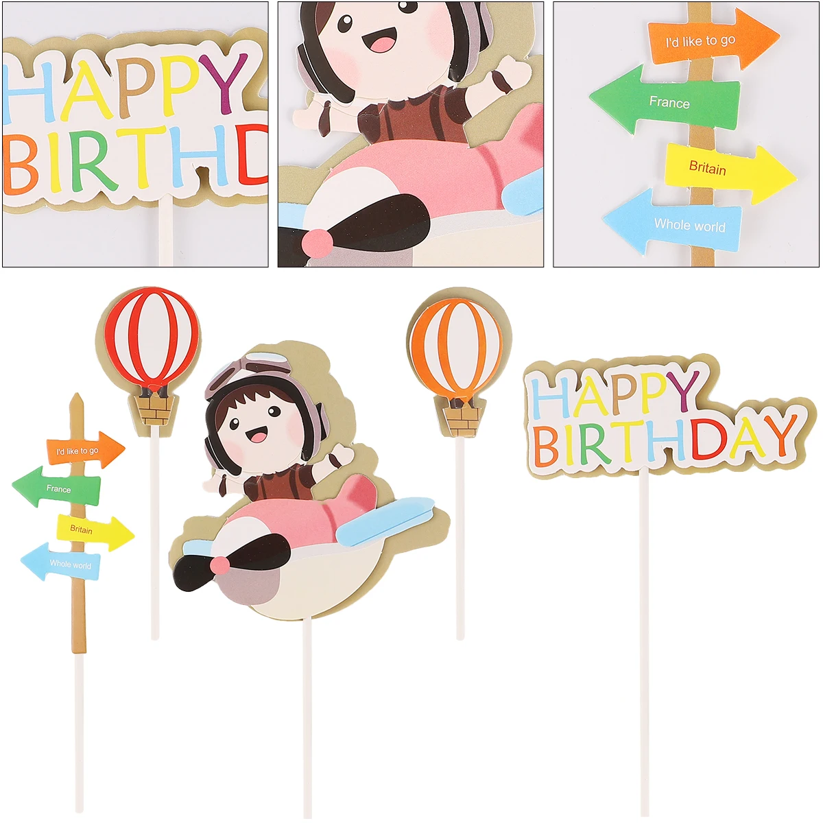 25 шт. воздушные шары самолеты топперы для торта декоративные изысканные бумажные