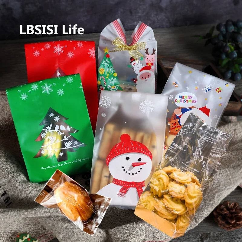 LBSISI Life 50 наборов конфет Подарочный мешок для печенья Рождественская подставка