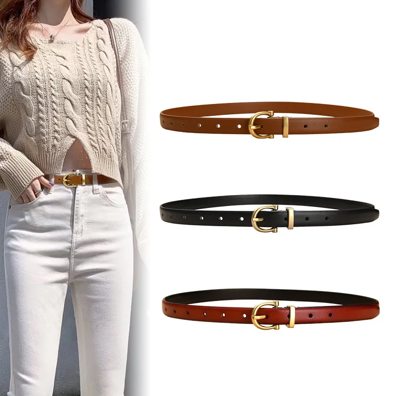 New Luxury Designer Women Belt Genuine Leather Female Fashion Metal Belt Buckle Waistband 8 Colors High Quality Trend Belt Lady