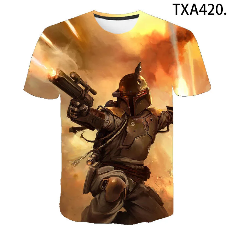 

Футболка Boba Fett с 3D принтом для мужчин и женщин, Повседневная модная уличная одежда с коротким рукавом для мальчиков и девочек, топы