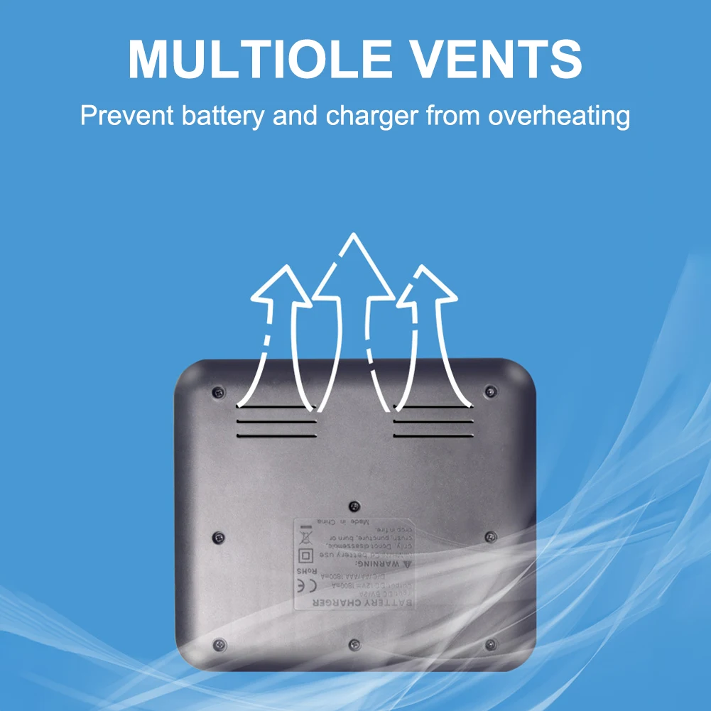 

Eight-slot multi-function intelligent LCD battery charger, rechargeable AA eight D/C type No. 5 and No. 7 batteries