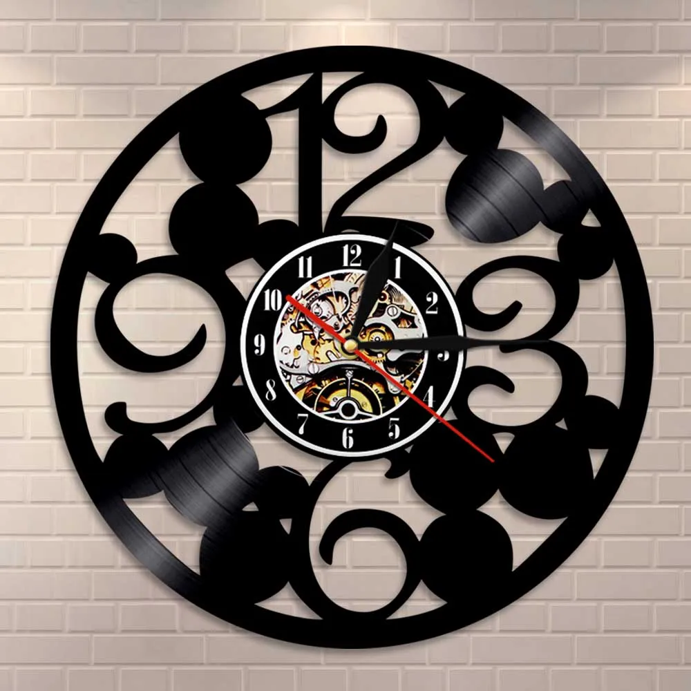 

Contemporary Kitchen Wall Clock Large Numbers Wall Clock Made Out Of Real Vinyl Record Big Numbers Simple Abstract Clock