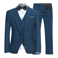 aqua blue one button men suit for wedding slim three pieces suit for business evening wear vestido de noivajacketpantsvest