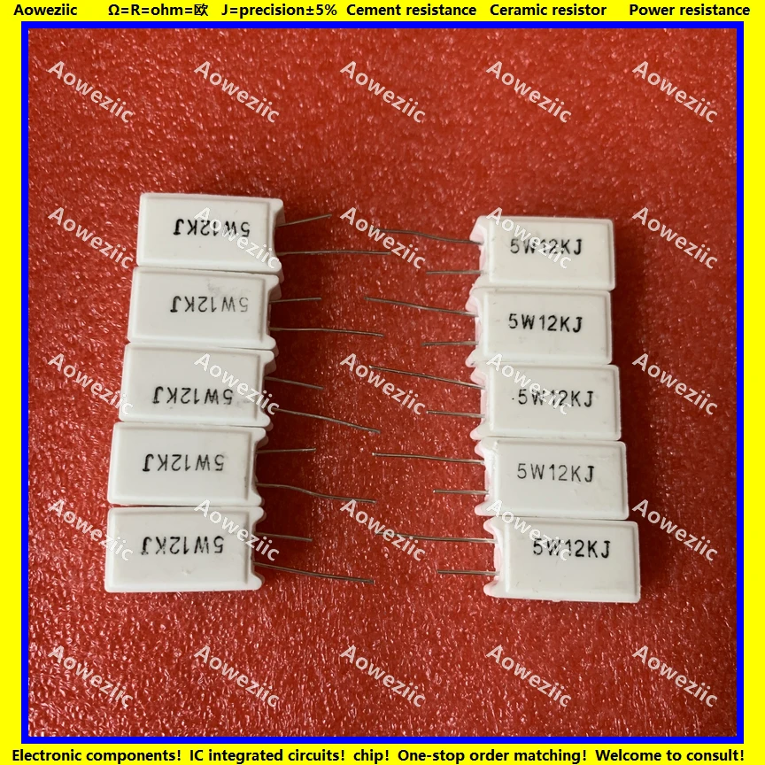 10 шт. высокоточное керамическое сопротивление 5 Вт 12 к Ом 12KR 12KRJ 5W12KJ 12000R 12000ohm 5W12K 5% |