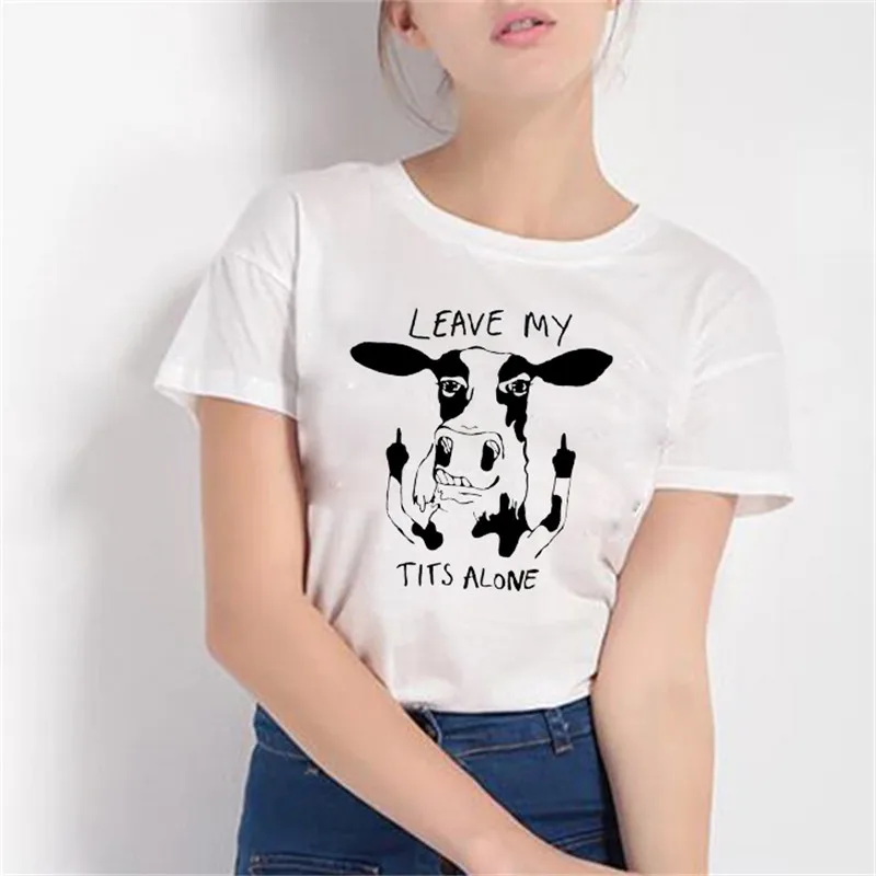 Милая футболка с изображением животного Harajuku милые футболки Женская