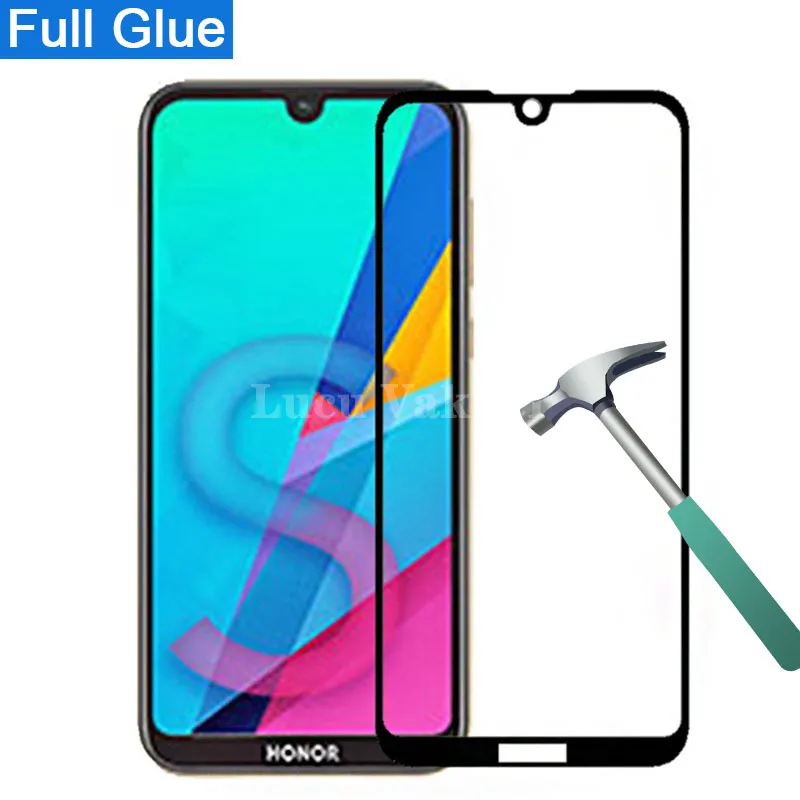 5d full glue tempered glass on honor 8s protective glass for huawei honer honor8s 8 s s8 glas full cover screen protector safety