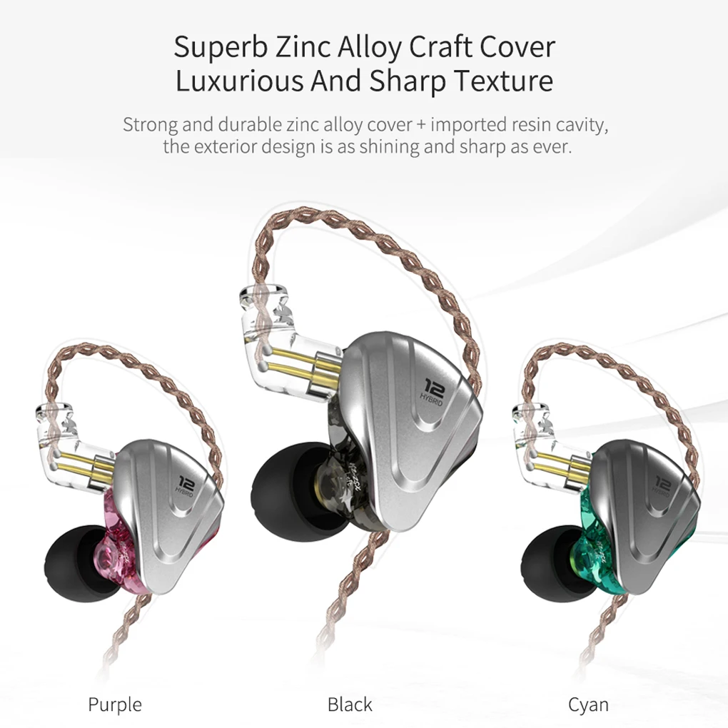 

KZ ZSX Terminator Metal Headset 5BA+1DD Hybrid 12 drivers HIFI Bass Earbuds In-Ear Monitor Noise Cancelling Earphones