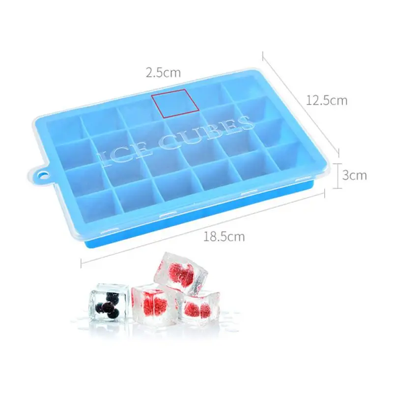 

24 Grids Silicone Ice Trays Ice Mold With Lid Small Fruits Ice Mold Food Grade Mold For Whiskey Cocktail