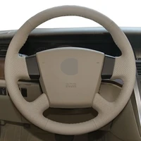 for nissan teana cefiro renault samsung sm5 2003 2004 2008 hand stitched beige genuine leather car steering wheel cover