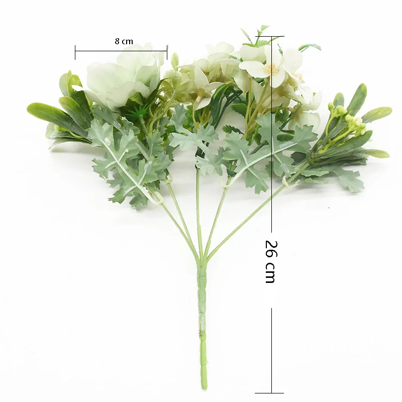 

3 Bundle Artificial Bouquet Nordic Decoration Hydrangea Peony Hand Bouquet Silk Artificial Flower Home Wedding Decoration Floral