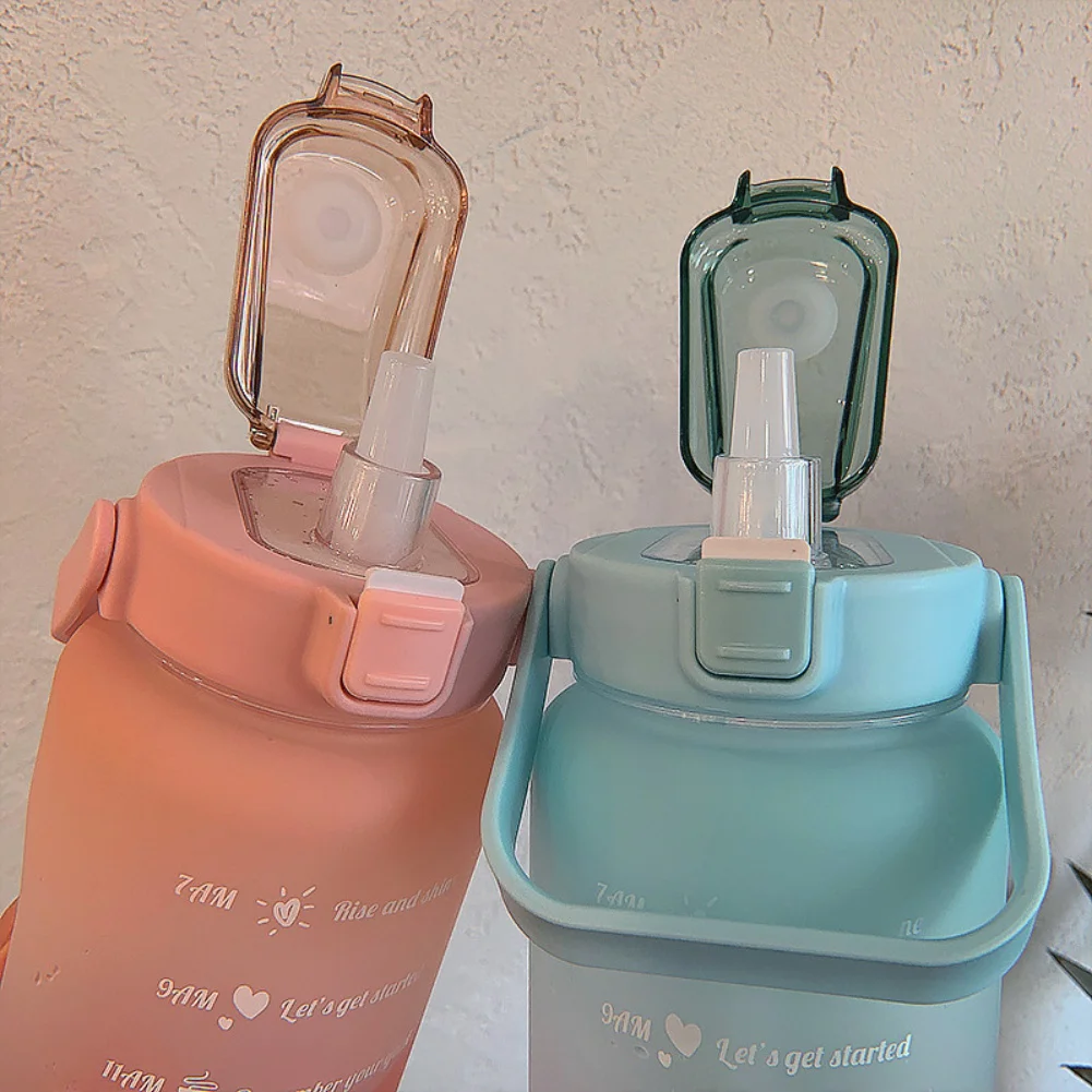

Large Capacity Sport Water Bottles 2000ML Water Cups With Straw Outdoor Travel Hiking Drinking Bottle Home Supplies