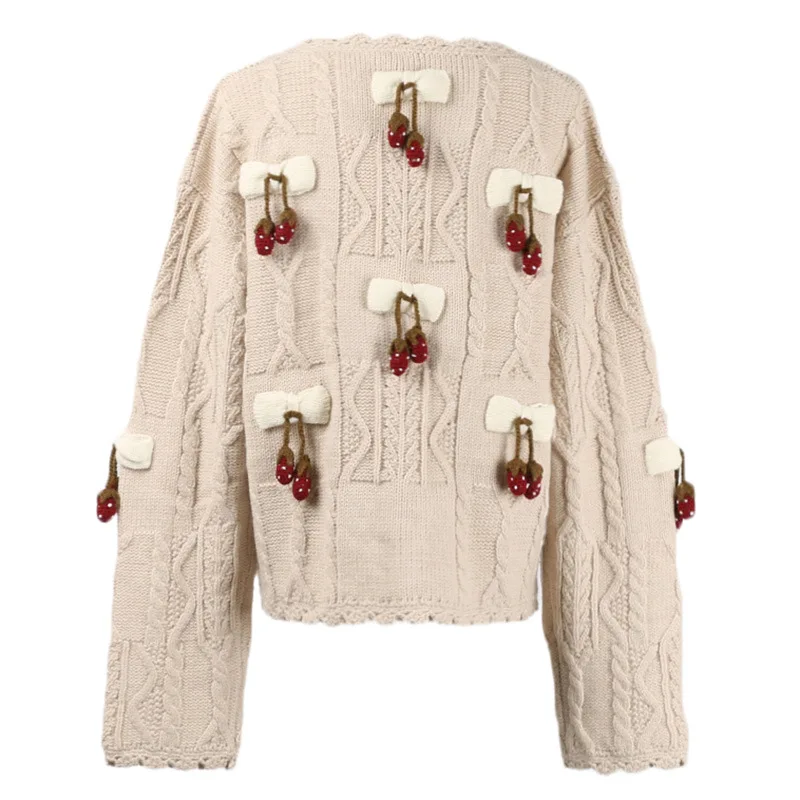 Однобортная трикотажная одежда с люрексом круглым вырезом и кисточками |