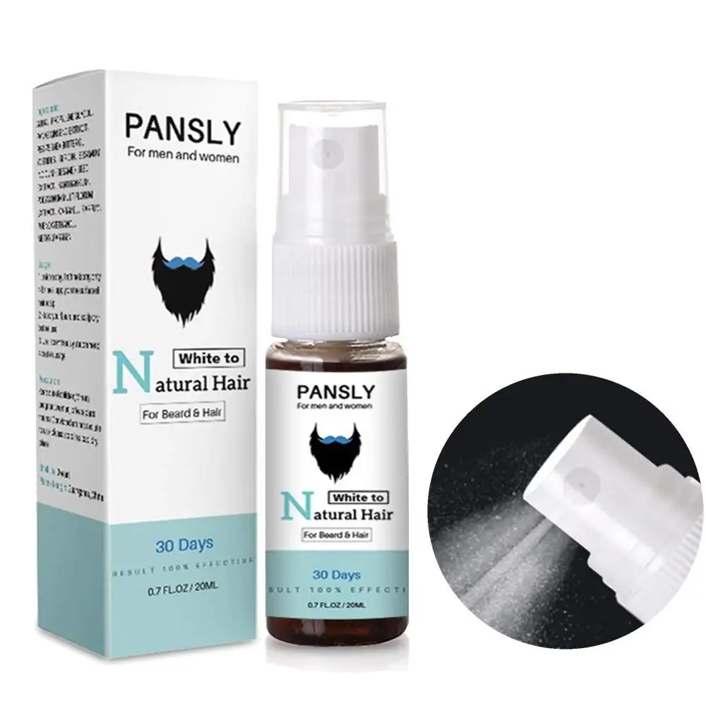 Спрей для бороды и волос 20 мл более мягкое масло Мужская краска усов черный серый