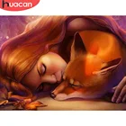 Алмазная 5D мозаика HUACAN с портретом женщины лисы, животное, полная вышивка, наборы для вышивки крестиком, ручная работа