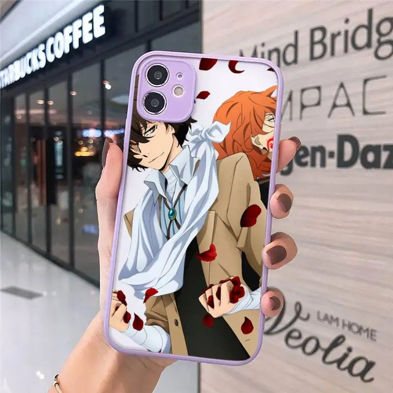 

Japan anime bungou stray dogs Phone Cases matte transparent For iphone 7 8 11 12 plus mini x xs xr pro max cover