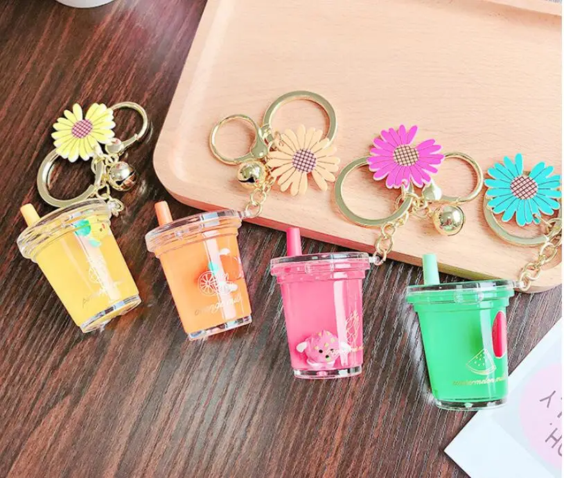 Творческий Арбуз цепочка для ключей с принтом зыбучих песков брелок жидкости