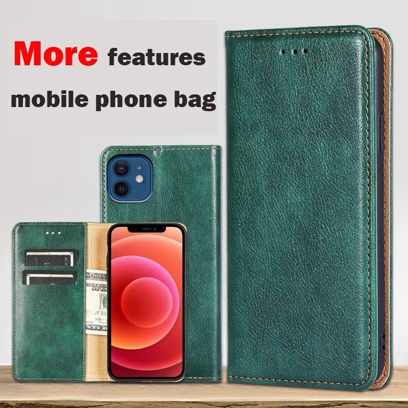

Leather Flip Wallet Case For IPhone 13 12 ProMax 11 Pro X R XS 7 8 Plus Kickstand Dirt-resistant Business Cover With Card Pocket