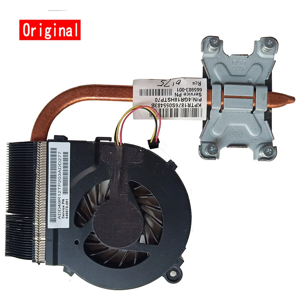 

Original Used cooler for HP G4-1000 G6-1000 G4 G6 Laptop CPU cooling heatsink with fan 655983-001