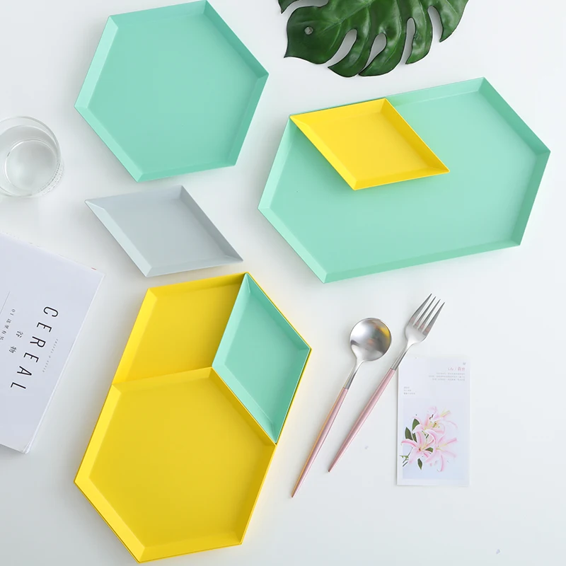 Многоугольный Настольный лоток для хранения в скандинавском стиле ювелирных