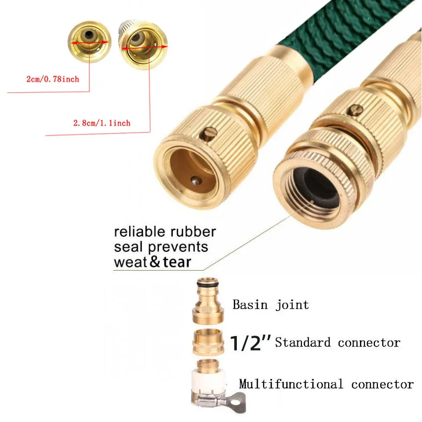 Садовый шланг 25FT 100FT телескопический пластиковый гибкий рукав с