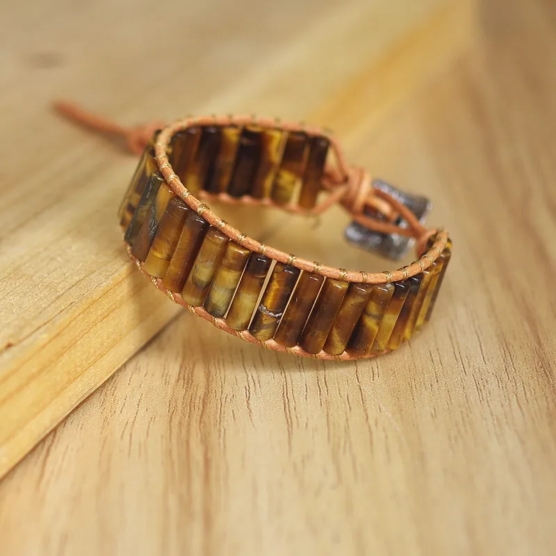 Ювелирные изделия ручной работы натуральный камень тигровый глаз бусины кожаный