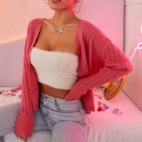 2021 womens casual thin knit cardigan ladies long sleeve v neck single breasted sweater spring autumn 6 color slim jumper