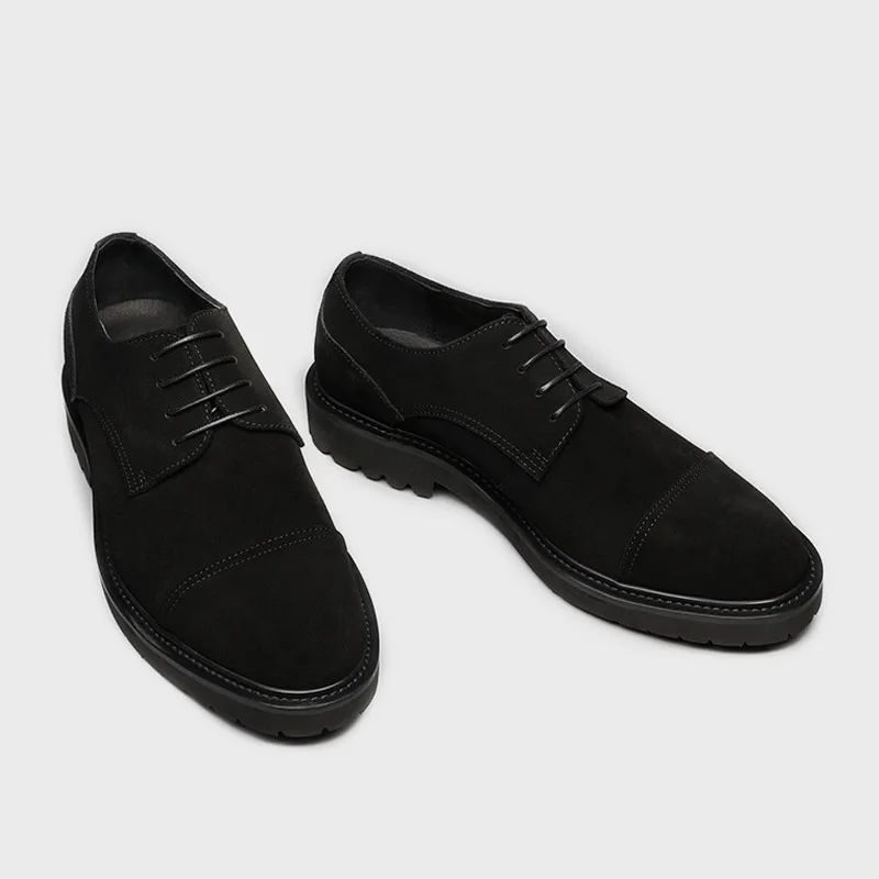 

Handmade Men's Dress Shoes Genuine Cow Suede Leather Formal Oxfords Wedding Party Business Office Plain Toe Shoes Men G253