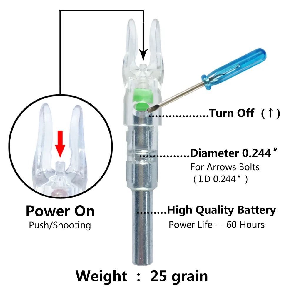 

3/6 шт. подходит ID 6,2 мм автоматически Светящиеся светодиодный светящиеся стрелки Nock хвост стрелка вал блочного Лука высокое качество