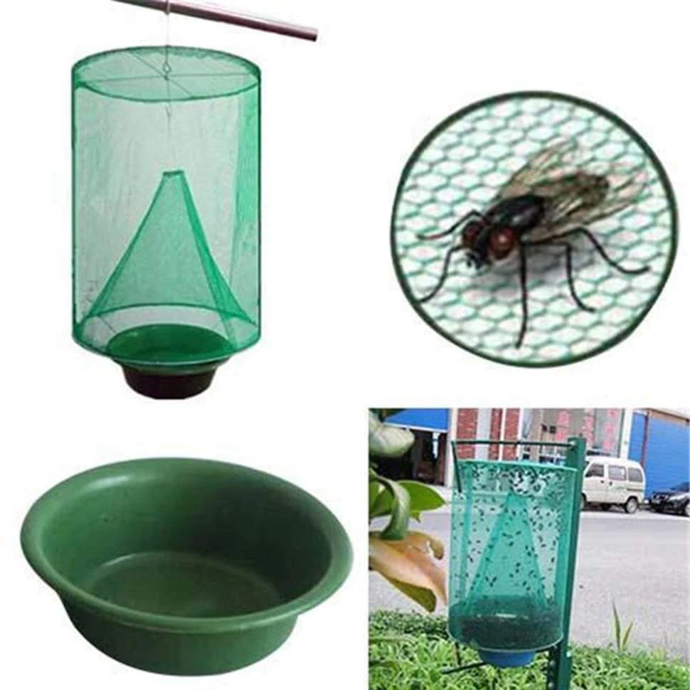 

12Pcs Ranch Fly Trap, Flay Catcher, Most Effective Trap Ever Made with Food Bait Flay for Outdoor, Farms and Park