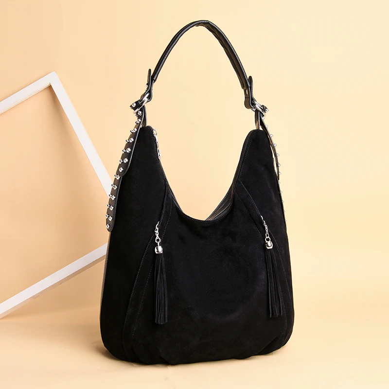 

2021 модная женская сумка, дизайнерская сумка через плечо, Высококачественная кожаная замшевая прошитая сумка через плечо, Женский кошелек ч...