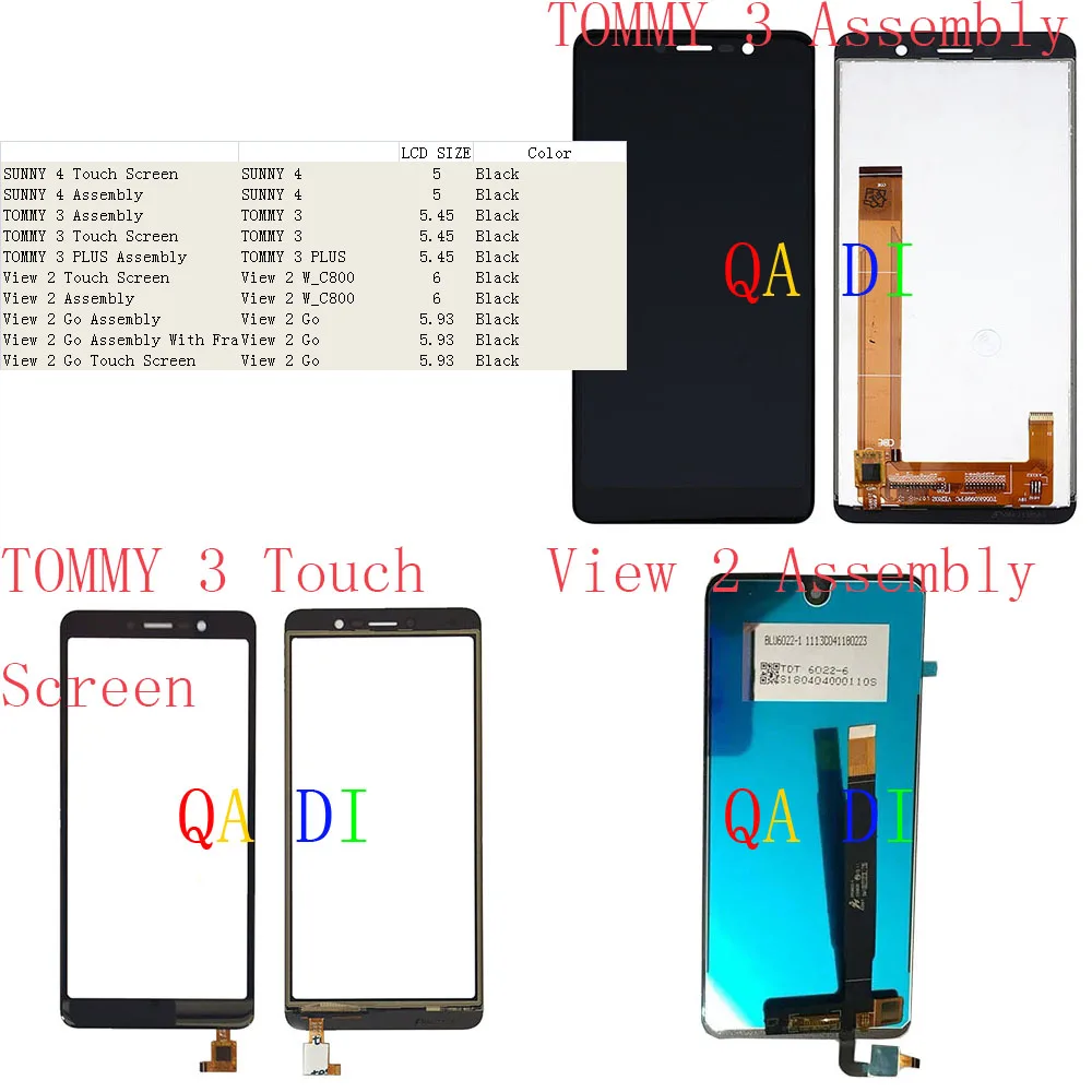 Сенсорный ЖК дисплей в сборе для Wiko SUNNY 4 TOMMY 3 PLUS View 2 Go W_C800|Сенсорные панели