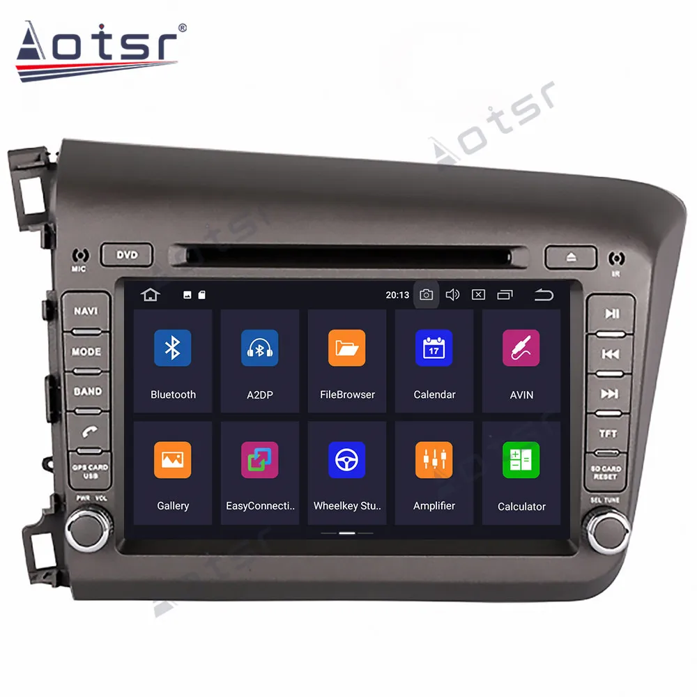 Автомобильный мультимедийный DVD-плеер Aotsr Android 10 0 4 + 64 ГБ GPS-навигация DSP для HONDA CIVIC